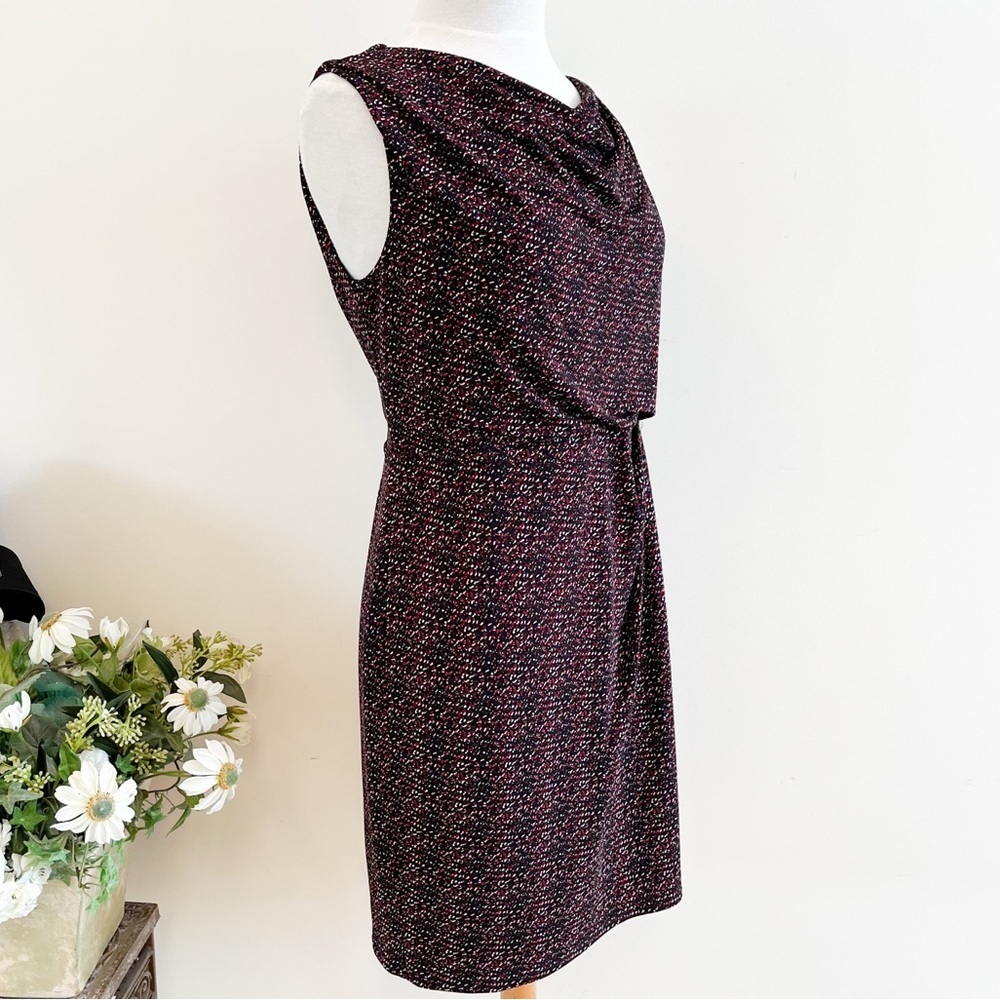 Ann Taylor Drape Neck Print Sleeveless Dress Petite Size 10 - Picture 2 of 9